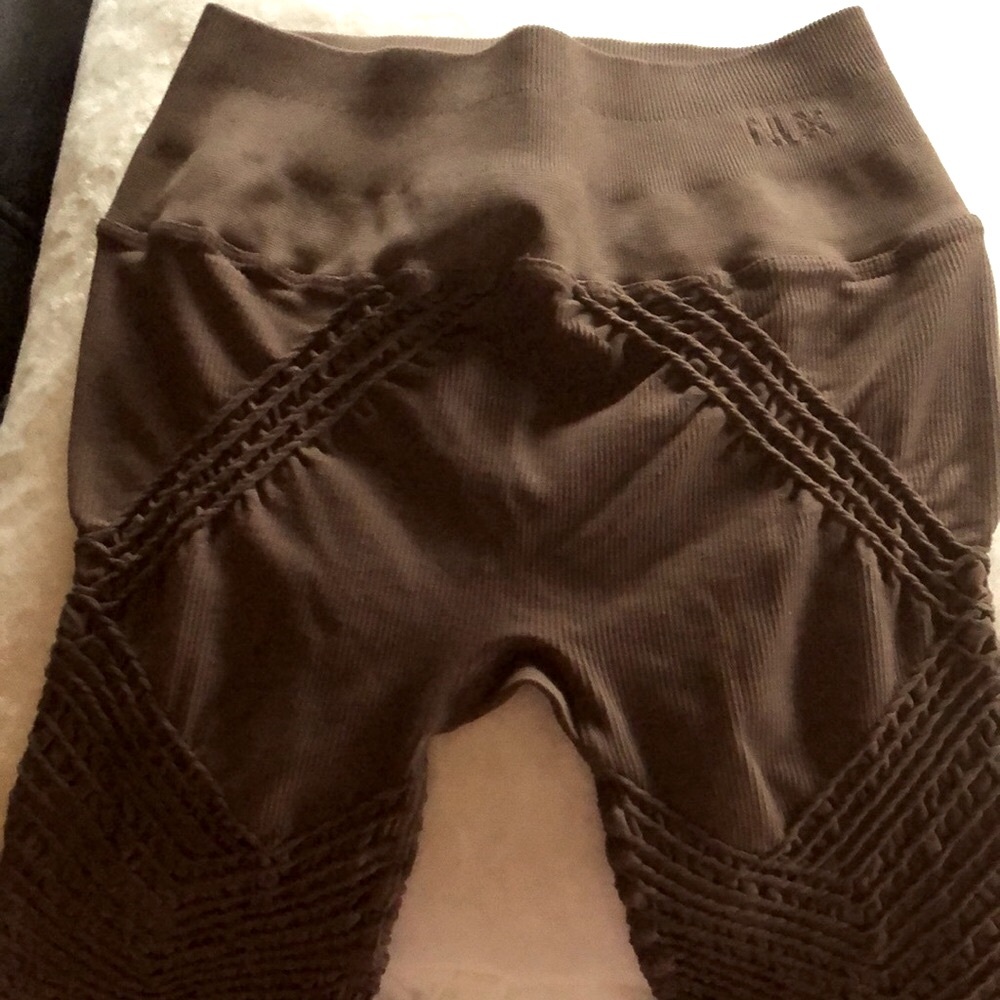 NUX Leggings with macramé Crochet smocking  details S/M NWOT